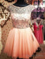 Custom Made Round Neck Pink Short Prom Dress, Short Graduation Dress, Short Homecoming Dresses