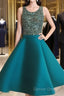 Custom Made Round Neck Sequin Short Green Prom Dress, Homecoming Dresses