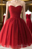 Custom Made Short Burgundy Prom Dress, Burgundy Bridesmaid Dress, Graduation/Homecoming Dresses