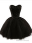 Sweetheart Short Black Lace Prom Dress, Black Lace Graduation Homecoming Dresses