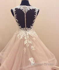 Custom Made Tulle Lace Long Prom Gown, Lace Evning Dresses