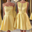 Cute A Line Short Yellow Homecoming Dress,Elegant Graduation Dresses