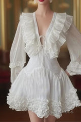 Cute A Line White Homecoming Dresses 18Th Birthday Outfits