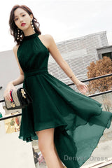 Cute Chiffon High Low Prom Dresses, A-Line Evening Dresses