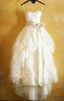 Cute Fitted Spaghetti Strap Lace Wedding Dress Tulle Popular Tiered Modest Bridal Dresses with Bowknot