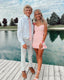 Cute Pink Spaghetti Straps Homecoming Dresses