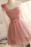 Cute Pink Sweetheart Tulle Homecoming Dress,Sleeveless A-Line Short Homecoming Dresses