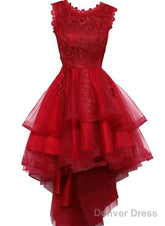 Cute Red High Low Dress, Red Party Dress , Homecoming Dress