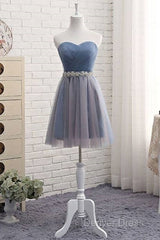 Cute Sweetheart Neck Tulle Prom Dresses, Tulle Bridesmaid Dresses