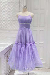 Cute Tulle Scoop Spaghetti Straps Homecoming Dresses, Short Prom Dresses