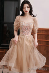 Cute Tulle Short A Line Homecoming Dress