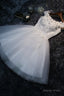 Cute Tulle Short A Line Prom Dress, Off the Shoulder Homecoming Prom Dresses