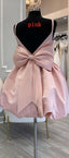 Cute V Neck Short Prom Cocktail Dresses with Bow