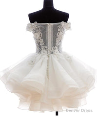 Cute White Organza Layers Short Prom Dress, New Party Dress