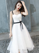 Cute White Short Homecoming Dress Party Dress, Tulle With Lace Graduation Dresses