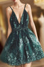 Dark Green Homecoming Dress,Short Hoco Dresses