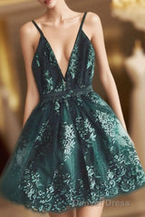 Dark Green Homecoming Dresses,Short Hoco Dresses