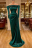 Dark Green Off The Shoulder Mermaid Prom Dresses Long Prom Gown Online