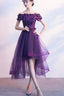 Dark Purple High Low New Prom Dress, Purple Homecoming Dresses