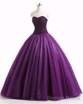 Dark Purple Wedding Dress Beaded Ball Gown