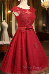 Dark Red New Homecoming Dresses , Charming Short Formal Dresses