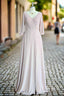 Deep V Neck 1 2 Sleeves Chiffon Max Dress Side Slit Floor Length Bridesmaid Dresses