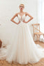 Deep V See Through Neck Bridal Dresses Spaghetti Straps Fairy Tulle Wedding Gown
