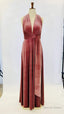 Dusky Pink Velvet Dress, Infinity Dress, Bridesmaid Dress, Prom Dress, Ball Gowns Long Dress, Prom Dress, Convertible Dress, Prom Dresses