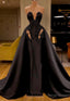 Custom Black African Wedding Reception Gowns Satin Black Wedding Dress, African Lace Wedding Dress, Mermaid Prom Dress