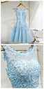 Dress With Lace Appliques,Appliques Homecoming Dress,Short Homecoming Dresses