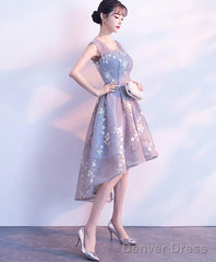 Cute Lace Round Neck Short Prom Dress Homecoming Dress