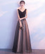 Black Tulle V Neck Long Prom Dress Black Prom Dresses