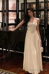 Elegant A Line Spaghetti Straps Long Prom Dresses Birthday Outfits Evening Gown