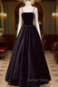 Elegant A Line Spaghetti Straps Sleeveless Backless Long Prom Dresses With Beading