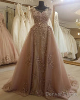 Elegant Champagne Lace Mermaid Evening Gowns