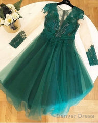 Elegant Dark Green Short Homecoming Dresses