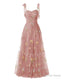 Elegant Embroidery Dusty Rose Prom Dress Sweetheart Spaghetti Straps A Line Prom Dress Long Simple Prom Dresses