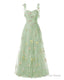 Elegant Embroidery Light Green Prom Dress Sweetheart Spaghetti Straps A Line Prom Dress Long Simple Prom Dresses