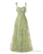 Elegant Embroidery Prom Dress Sweetheart Spaghetti Straps A Line Prom Dress Long Simple Prom Dresses