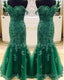 Elegant Green Lace Mermaid Prom Dresses