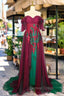 Elegant Green Off The Shoulder Tulle Prom Dresses Vintage Prom Gown