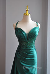 Elegant Green Sweetheart Neck Mermaid Long Prom Dresses Gorgeous Formal Evening Dresses