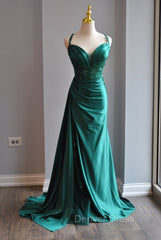 Elegant Green Sweetheart Neck Mermaid Long Prom Dresses Gorgeous Formal Evening Dresses