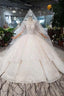 Elegant Half Sleeves Ball Gowns Lace Layer Wedding Dresses