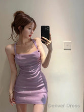 Elegant Halter Mermaid Short Purple Homecoming Dresses Online,