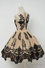 Elegant Jewel Ball Gown Homecoming Dress With Black Lace