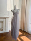 Elegant Light Purple Strappy V-Neck Chiffon Long Prom Dresses Evening Dresses