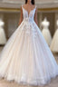 Elegant Long A Line Appliques Lace Tulle Sweetheart Backless Wedding Dresses