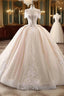 Elegant Long Ball Gowns High Neck Tassel Sleeves Tulle Wedding Dresses