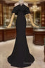 Elegant Mermaid Black Long Prom Dresses Formal Evening Dresses